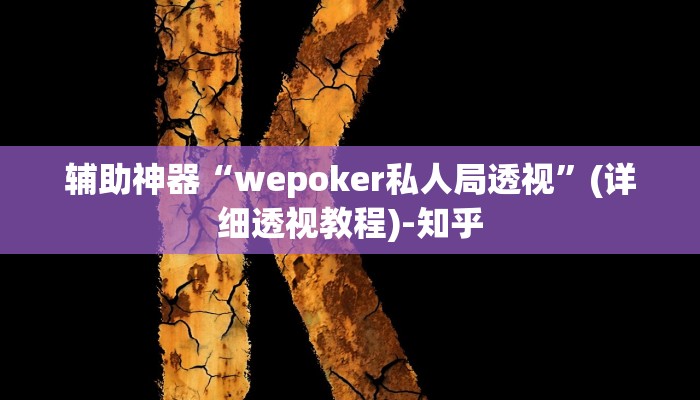 辅助神器“钱塘十三水开挂辅助器是什么弄的”(详细透视教程)-知乎