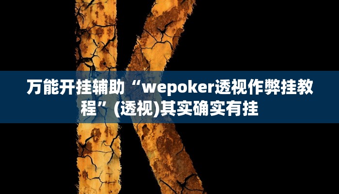 万能开挂辅助“wepoker透视作弊挂教程”(透视)其实确实有挂