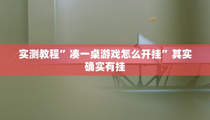 实测教程”凑一桌游戏怎么开挂”其实确实有挂