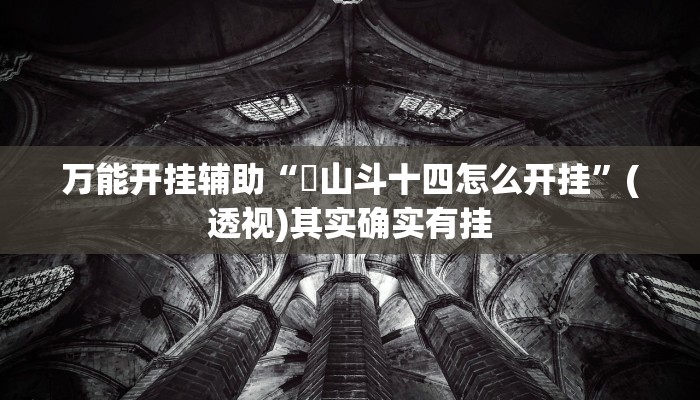 万能开挂辅助“涼山斗十四怎么开挂”(透视)其实确实有挂