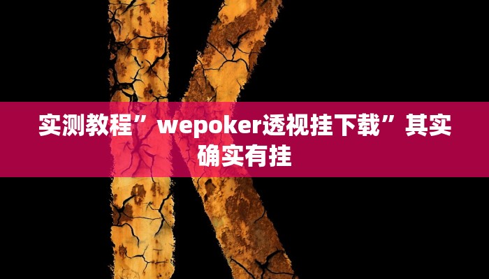 实测教程”wepoker透视挂下载”其实确实有挂