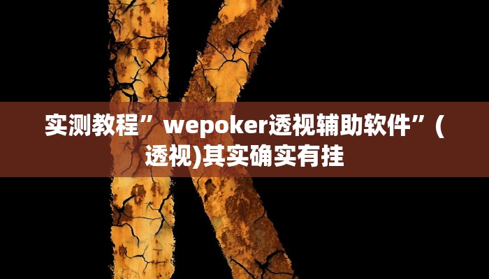 实测教程”wepoker透视辅助软件”(透视)其实确实有挂