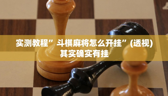 实测教程”斗棋麻将怎么开挂”(透视)其实确实有挂
