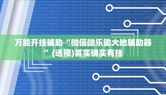 万能开挂辅助“微信微乐锄大地辅助器”(透视)其实确实有挂 万能开挂辅助“微信微乐锄大地辅助器”(透视)其实确实有挂