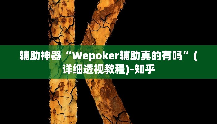 辅助神器“Wepoker辅助真的有吗”(详细透视教程)-知乎 辅助神器“Wepoker辅助真的有吗”(详细透视教程)-知乎