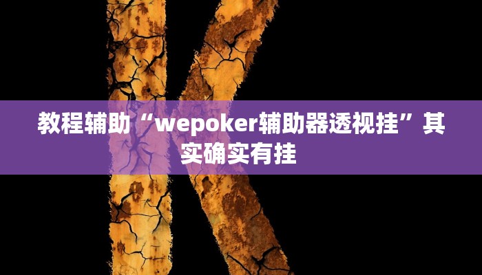 教程辅助“wepoker辅助器透视挂”其实确实有挂 教程辅助“wepoker辅助器透视挂”其实确实有挂