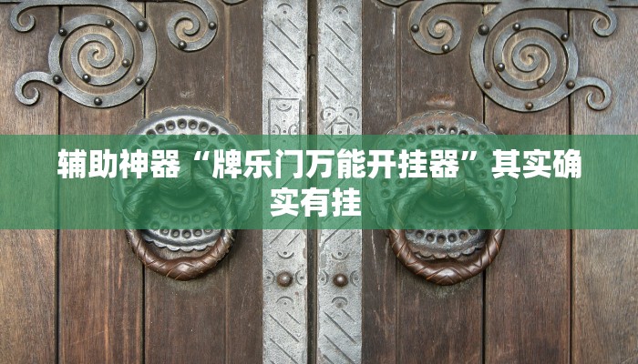 辅助神器“牌乐门万能开挂器”其实确实有挂 