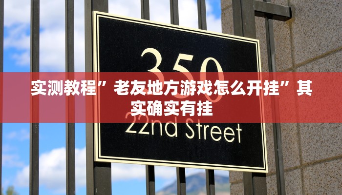 实测教程”老友地方游戏怎么开挂”其实确实有挂