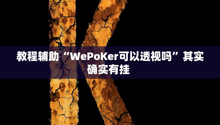 教程辅助“WePoKer可以透视吗”其实确实有挂 教程辅助“WePoKer可以透视吗”其实确实有挂
