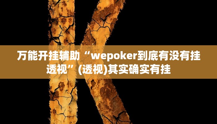 万能开挂辅助“wepoker到底有没有挂透视”(透视)其实确实有挂